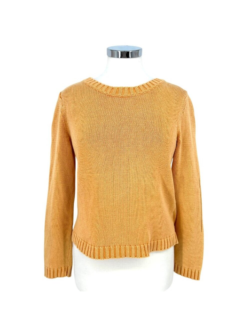 Tyler Bōe Mineral Wash Sweater Yellow Minimalist Preppy Luxury Size Medium